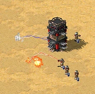 人民军磁爆兵进驻攻击（不会留下电火）与正常攻击（会留下电火）