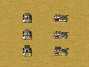 常规可造的俄制犀牛坦克（第一行）和空降下来的更帅的王牌坦克（剩下两行）