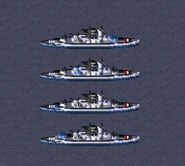 猎狼的四种武器，从上到下依次为：对舰，对空，对潜，对岸。可以通过炮塔颜色判断，也可通过名字后缀区分